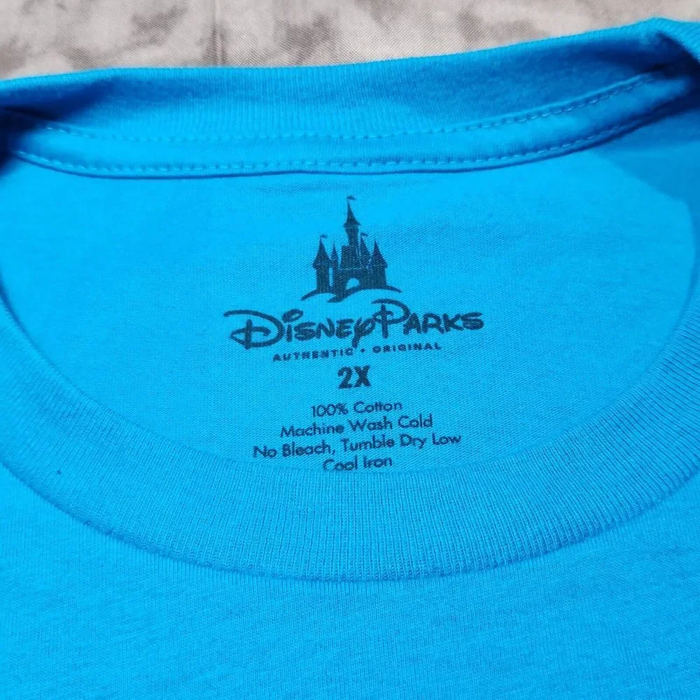 Disney‎ Parks Lets Make A Splash Blue T Shirt 2XL Splash Mountain Disneyland NEW